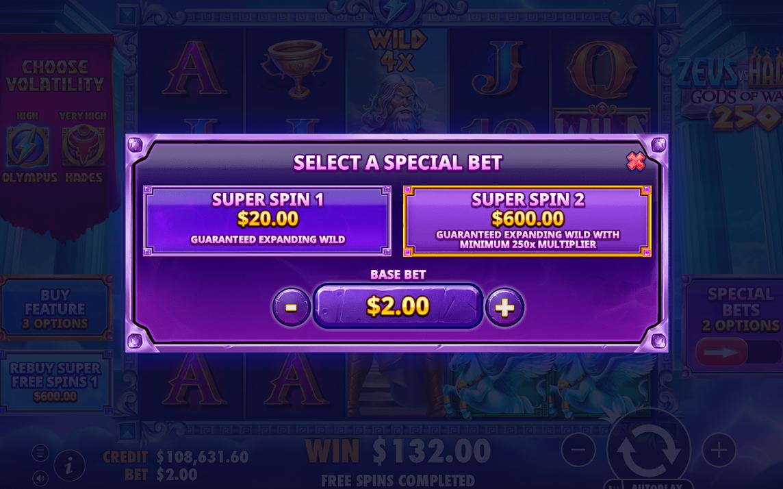 The bonus screen and its multiplier value
